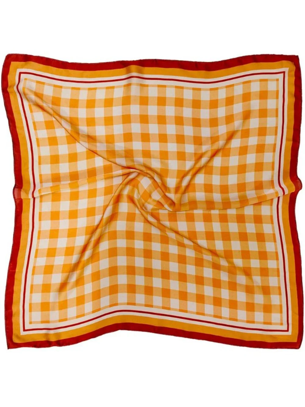 Tigerstars Orange Gingham Pattern Fall Fashion Square Bandana Scarf